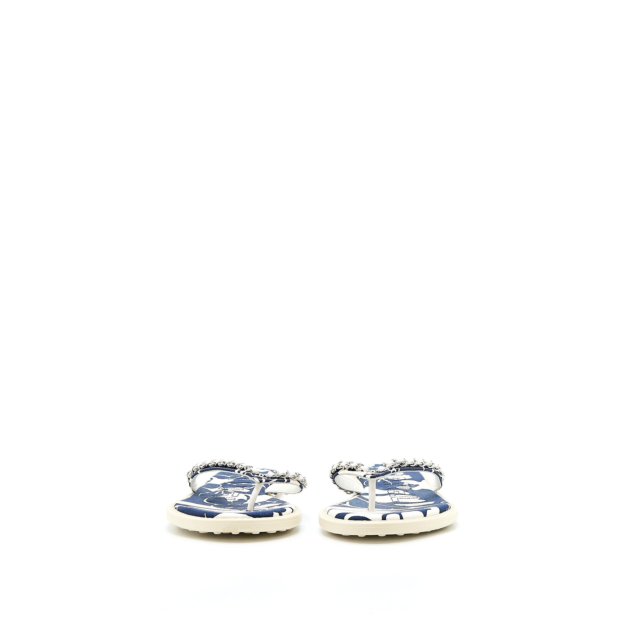 CHANEL FLIP FLOPS WITH CHAIN RUBBER/CANVAS MULTICOLOUR SHW