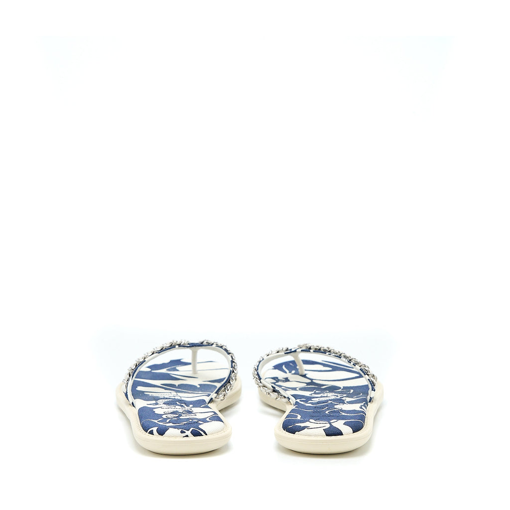 CHANEL FLIP FLOPS WITH CHAIN RUBBER/CANVAS MULTICOLOUR SHW