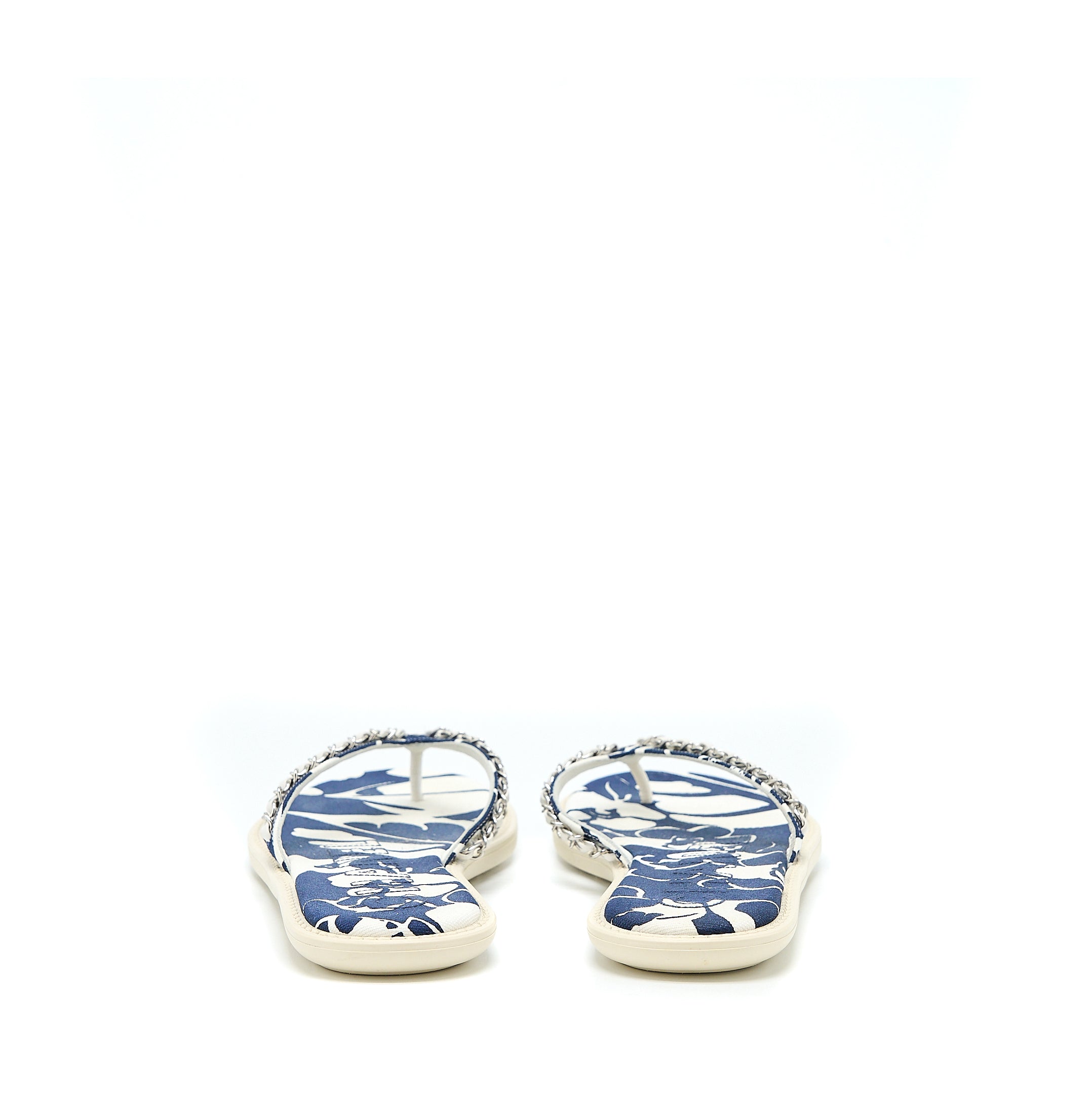 CHANEL FLIP FLOPS WITH CHAIN RUBBER/CANVAS MULTICOLOUR SHW