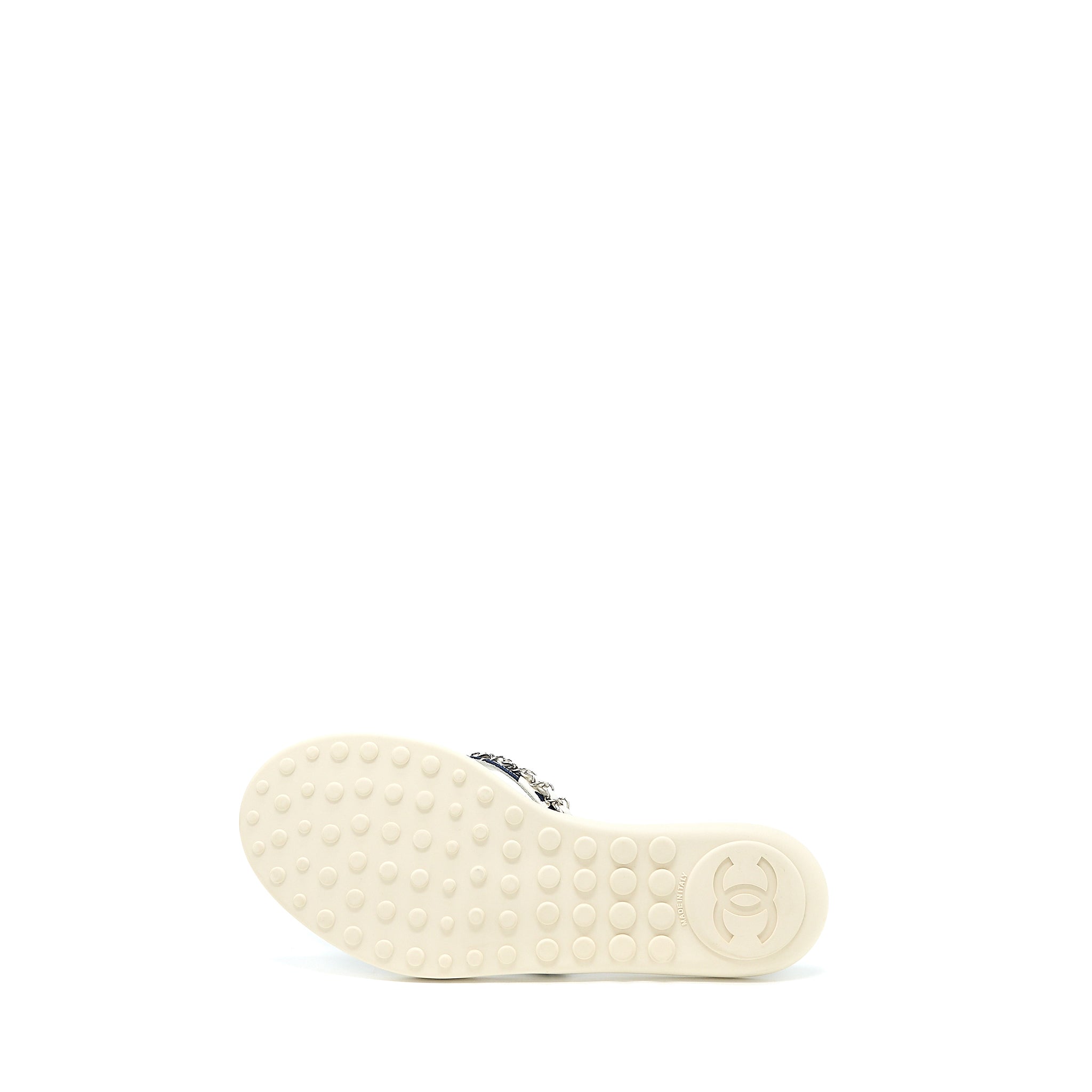 CHANEL FLIP FLOPS WITH CHAIN RUBBER/CANVAS MULTICOLOUR SHW