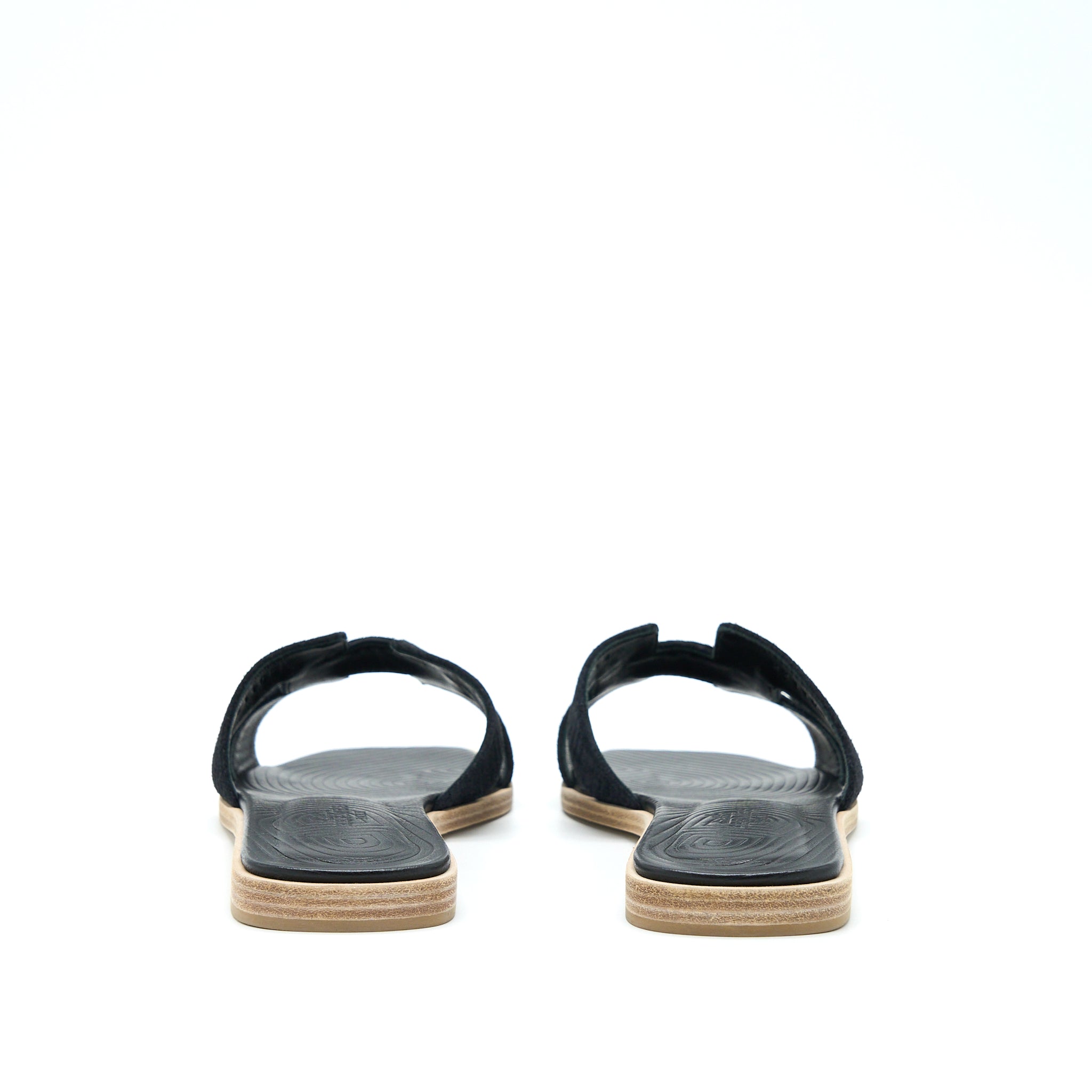 HERMES ORAN SANDALS VEAU VELOURS BLACK