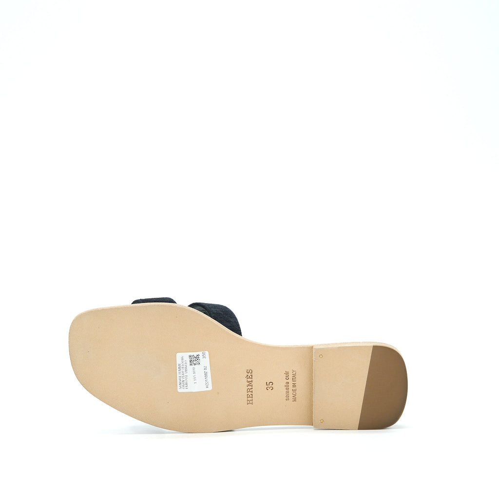HERMES ORAN SANDALS VEAU VELOURS BLACK