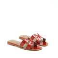 HERMES ORAN SANDALS ALLIGATOR MISSI SANGUINE