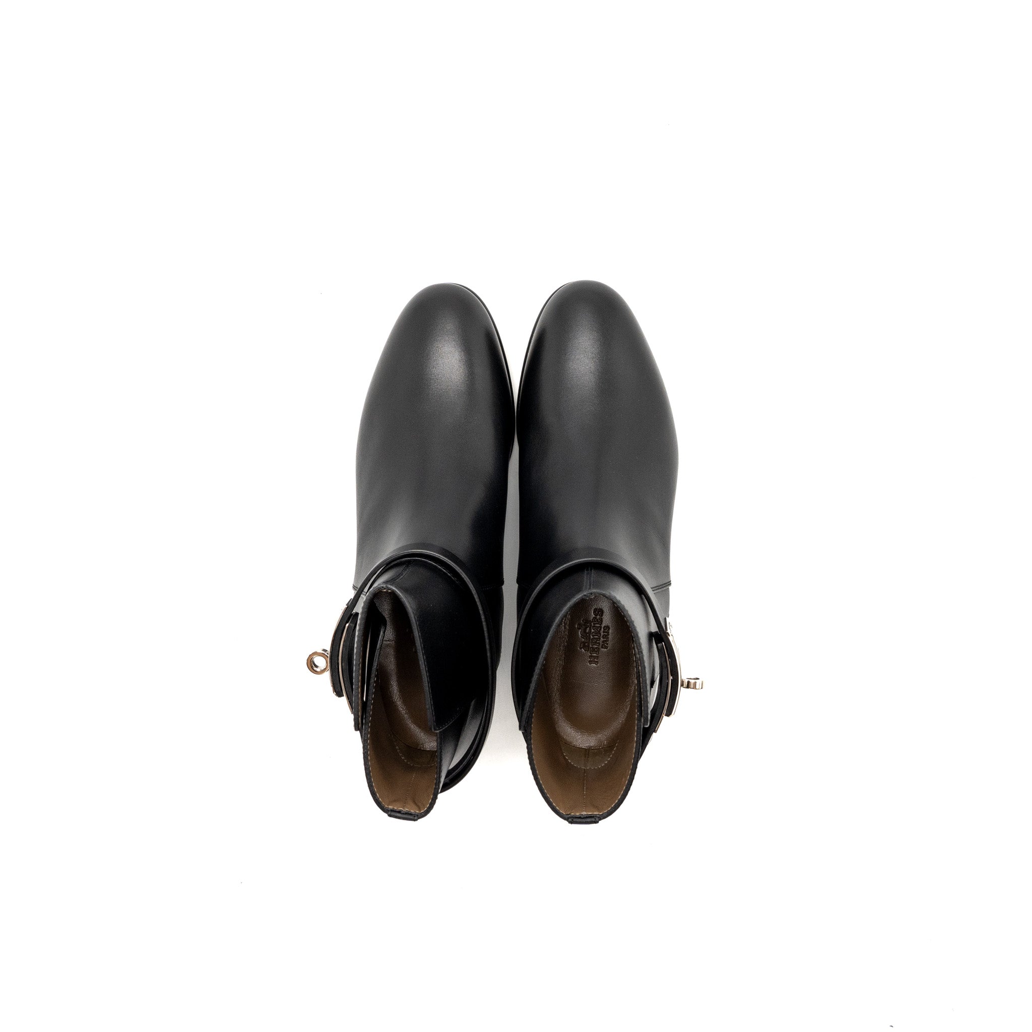 HERMES NEO ANKLE BOOTS CALFSKIN BLACK SHW