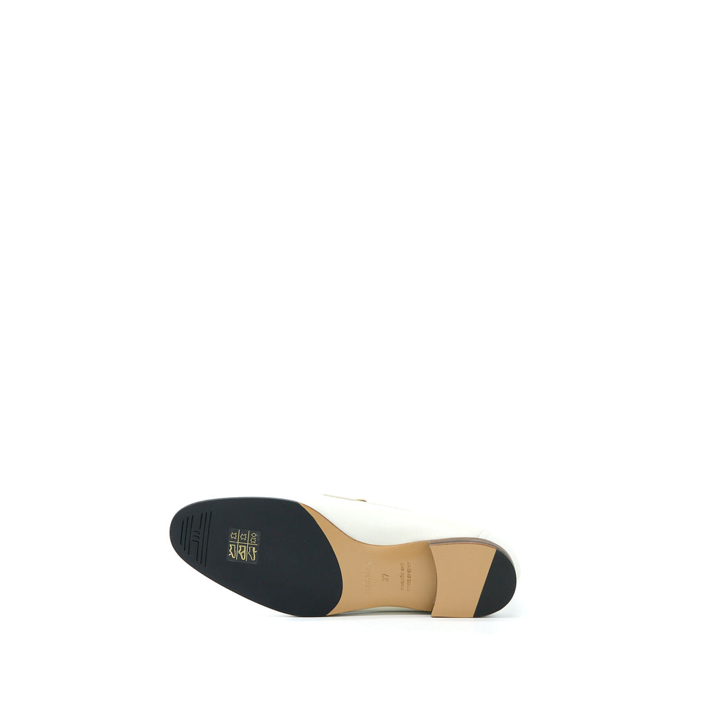 HERMES PARIS LOAFER WHITE WITH ENAMEL HARDWARE