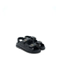 CHANEL DAD SANDALS LEATHER BLACK LIGHT GOLD TONE