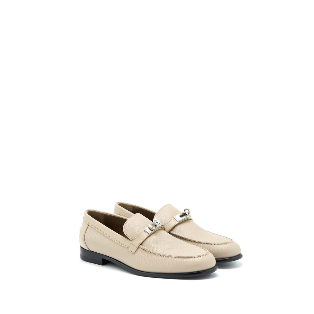 HERMES DESTIN MOCCASINS LOAFER EPSOM BLANC GOMME SHW