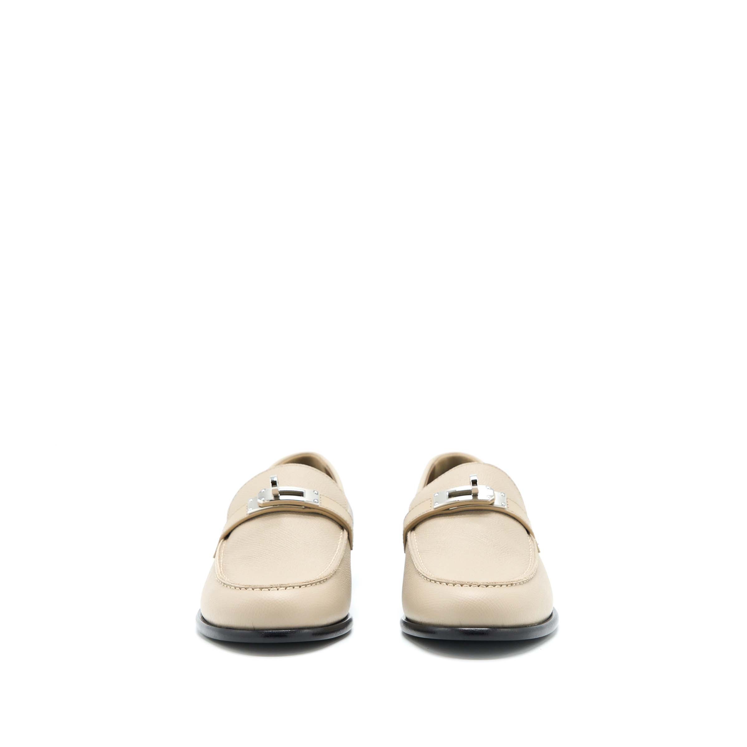 HERMES DESTIN MOCCASINS LOAFER EPSOM BLANC GOMME SHW