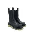 BOTTEGA VENETA TIRE RUBBER-TRIMMED LEATHER CHELSEA BOOTS