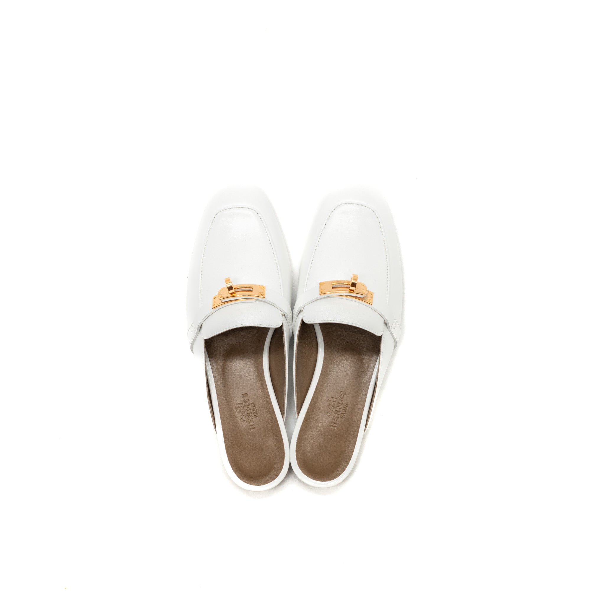 HERMES OZ MULE CALFSKIN BLANC RGHW