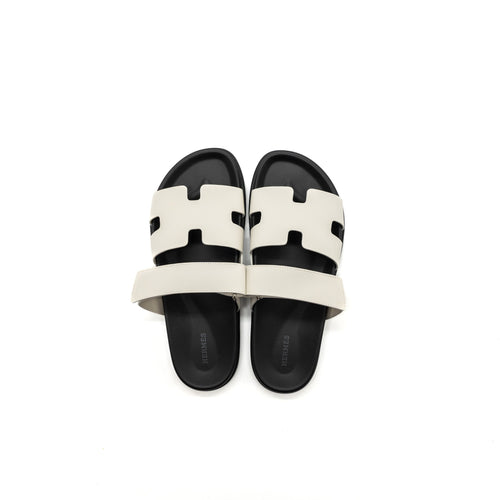 HERMES CHYPRE SANDALS EPSOM BEIGE GLAISE
