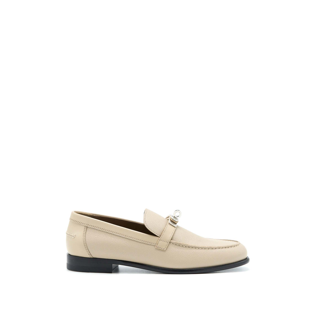 HERMES DESTIN MOCCASINS LOAFER EPSOM BLANC GOMME SHW