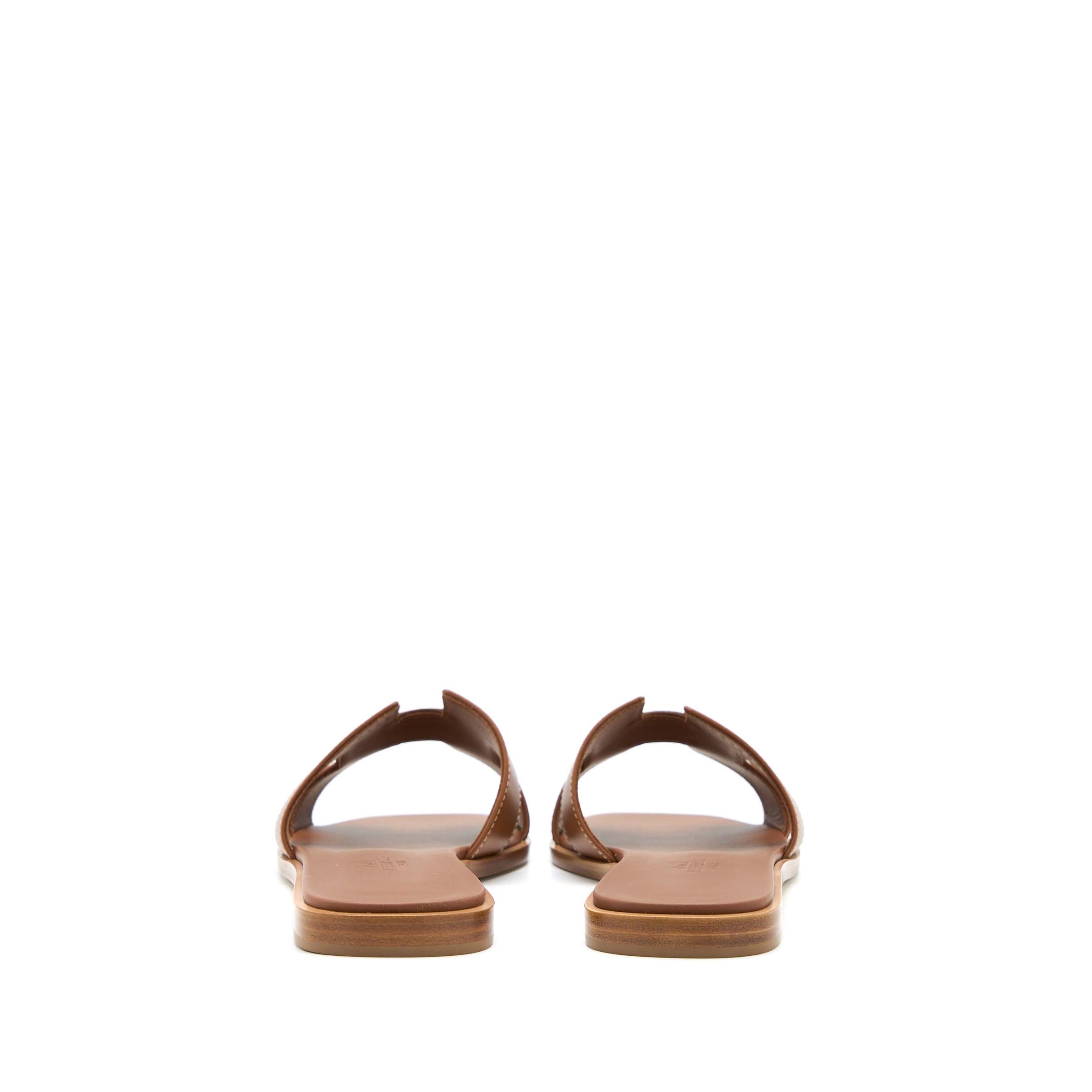 HERMES ORAN SANDALS BOX LEATHER GOLD