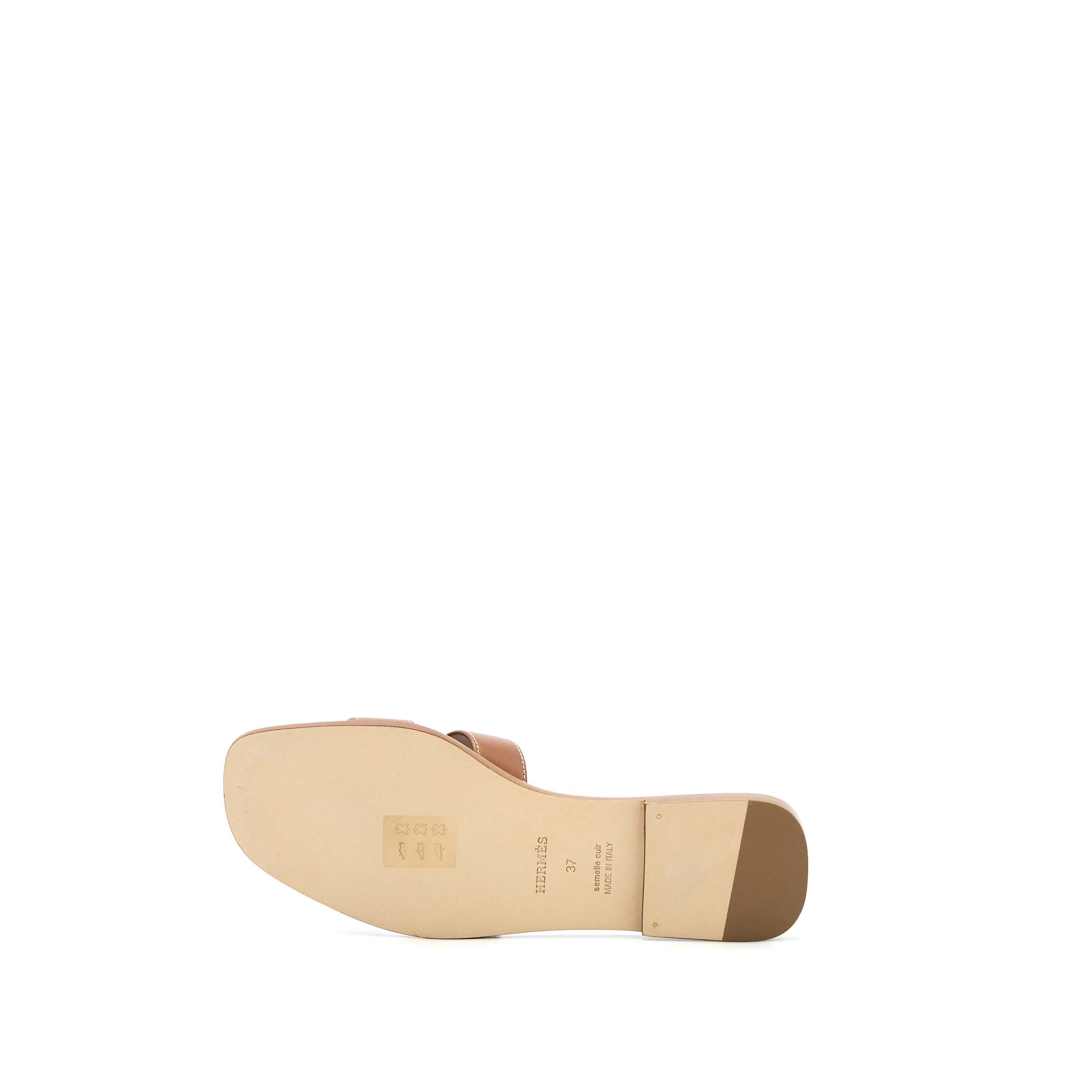HERMES ORAN SANDALS BOX LEATHER GOLD