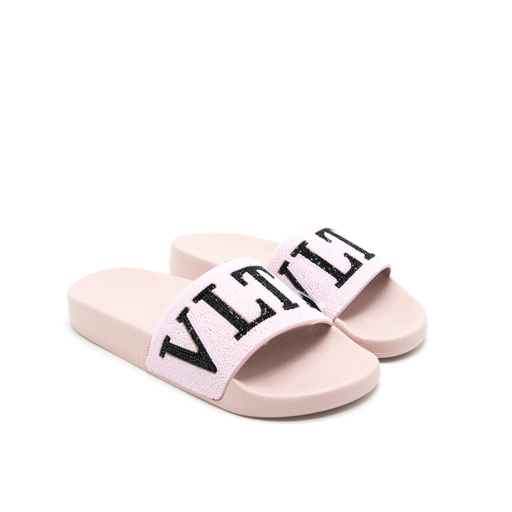 VALENTINO RUBBER SLIDER SANDAL PINK