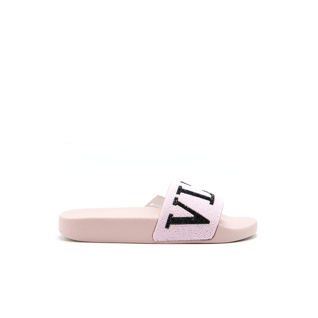 VALENTINO RUBBER SLIDER SANDAL PINK