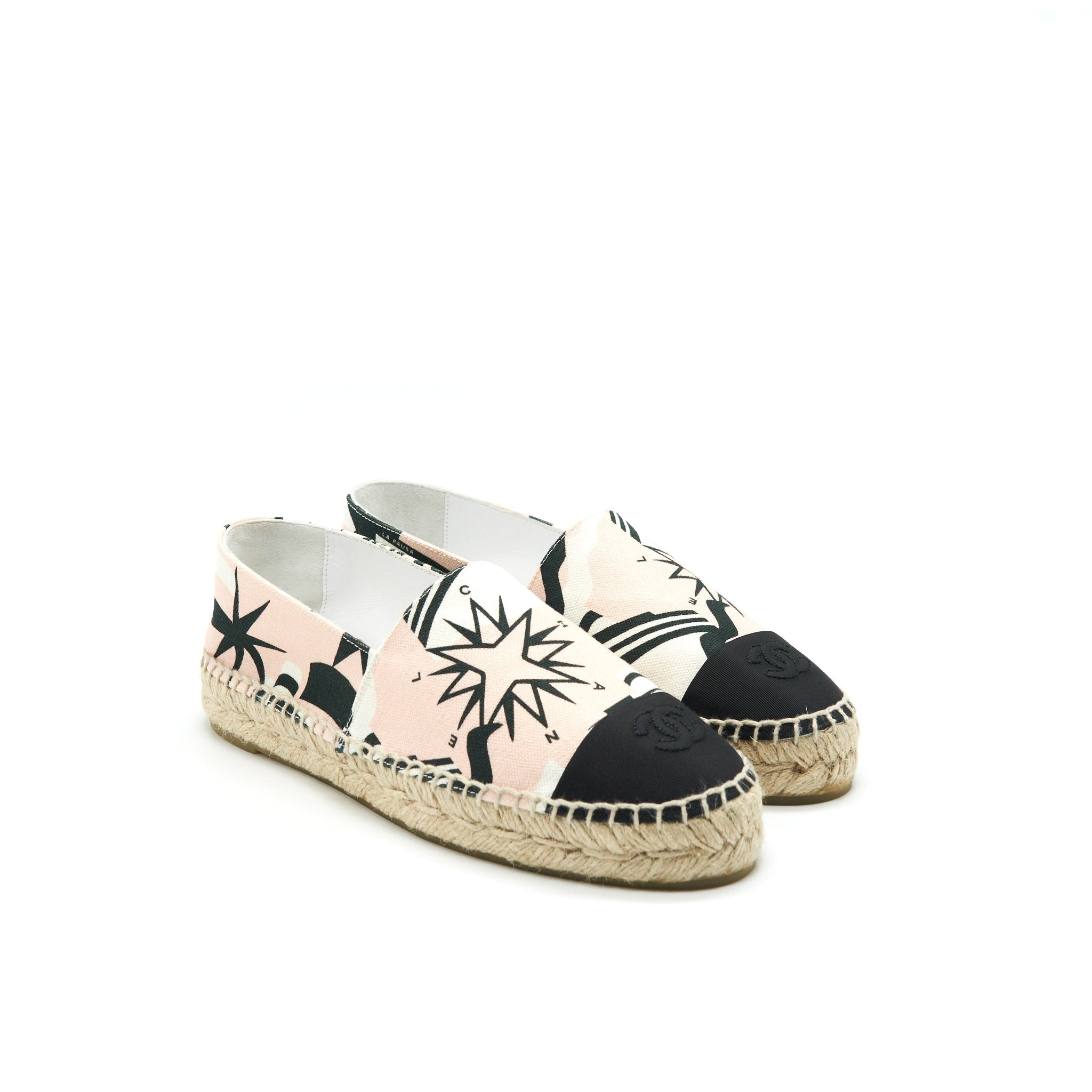CHANEL ESPADRILLES PINK / BLACK