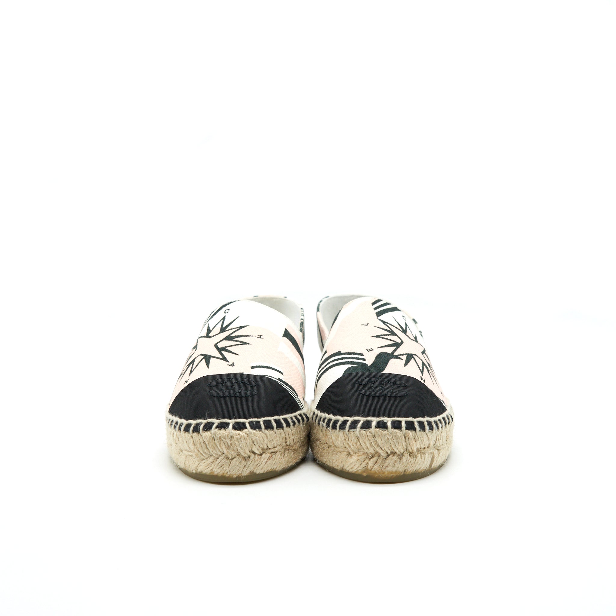 CHANEL ESPADRILLES PINK / BLACK