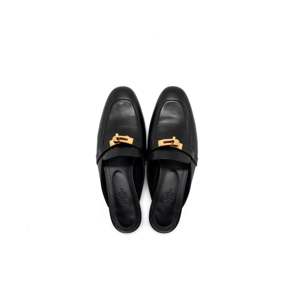 HERMES OZ MULE BLACK RGHW