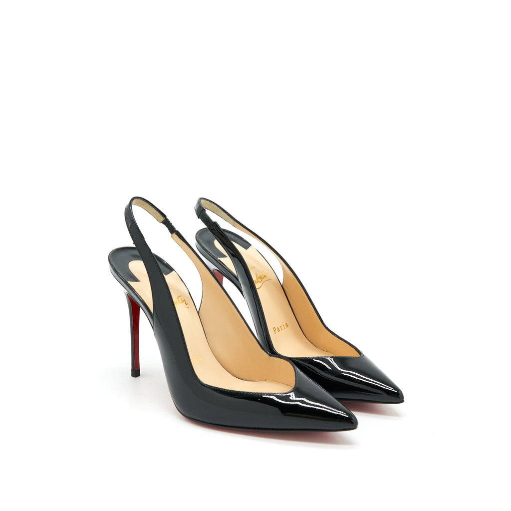 CHRISTIAN LOUBOUTIN FLEUVE PATENT BLACK