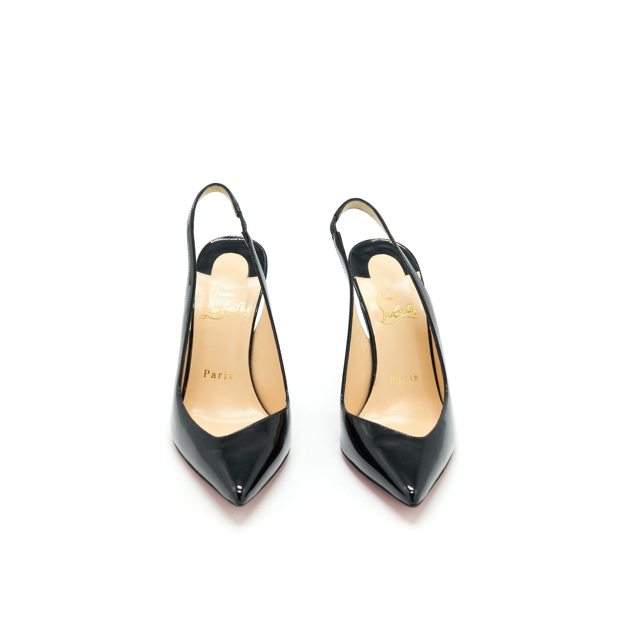 CHRISTIAN LOUBOUTIN FLEUVE PATENT BLACK