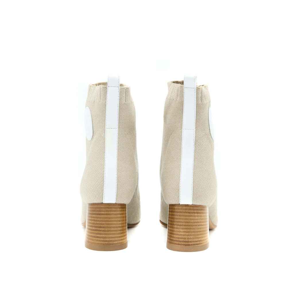HERMES DUO ANKLE BOOTS NOCCIOLA /BLANC