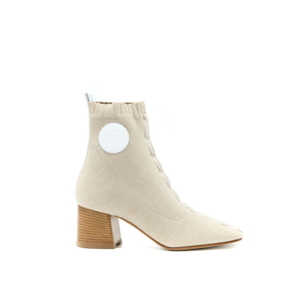 HERMES DUO ANKLE BOOTS NOCCIOLA /BLANC