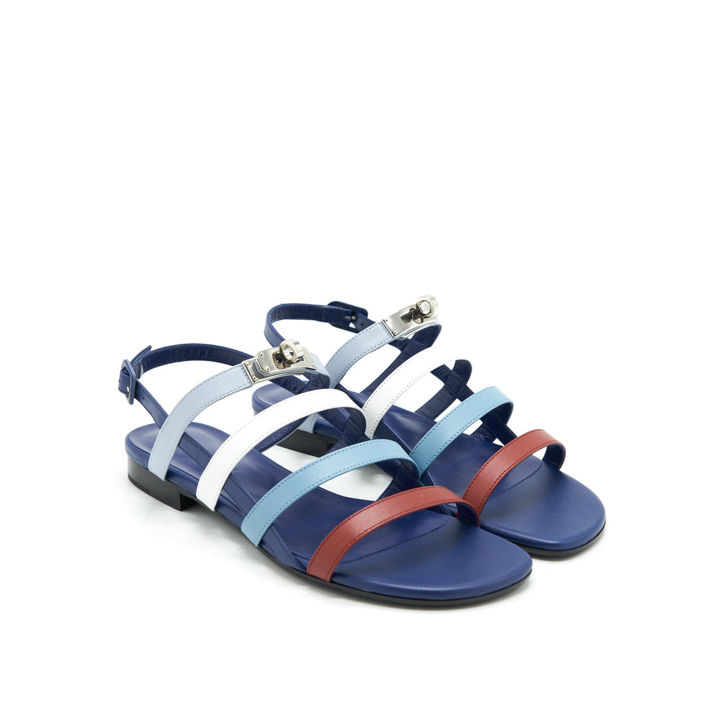 HERMES TRANSAT SANDAL BLUE MULTICOLOUR