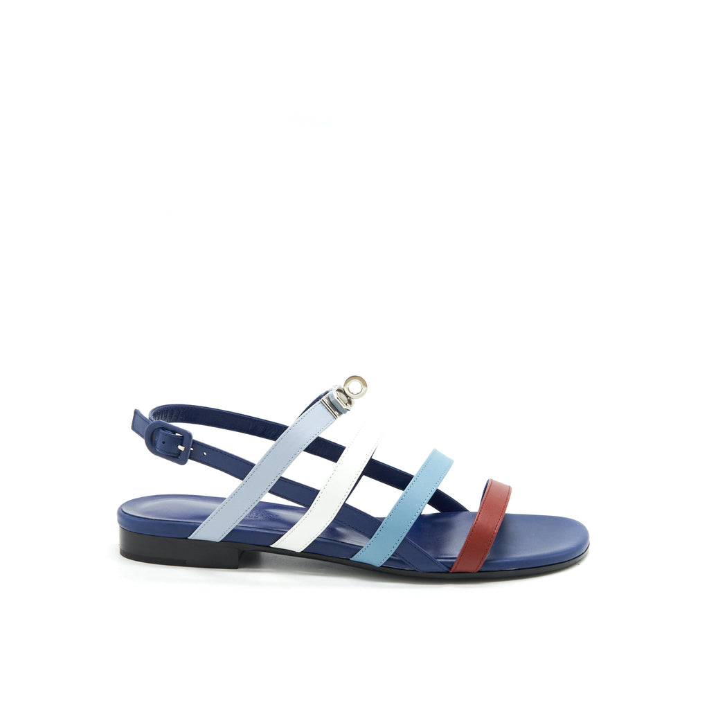 HERMES TRANSAT SANDAL BLUE MULTICOLOUR