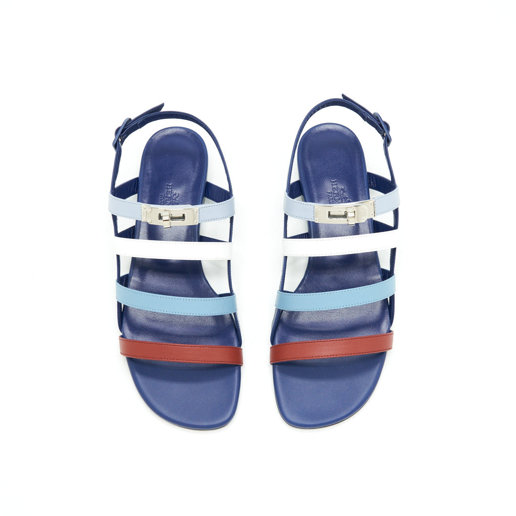 HERMES TRANSAT SANDAL BLUE MULTICOLOUR