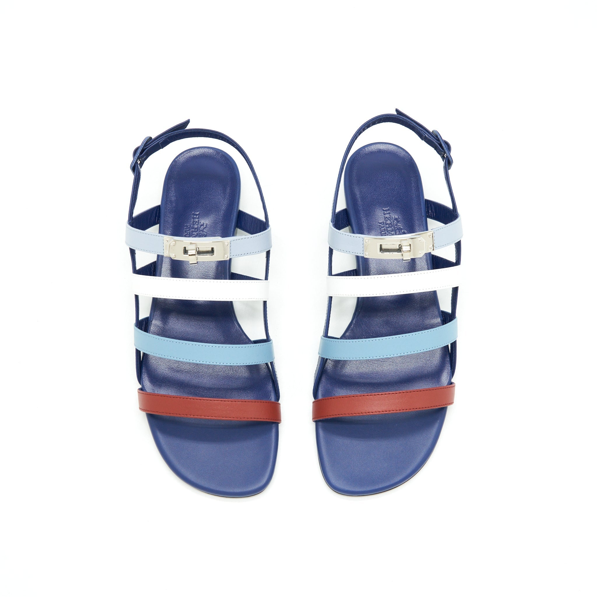 HERMES TRANSAT SANDAL BLUE MULTICOLOUR