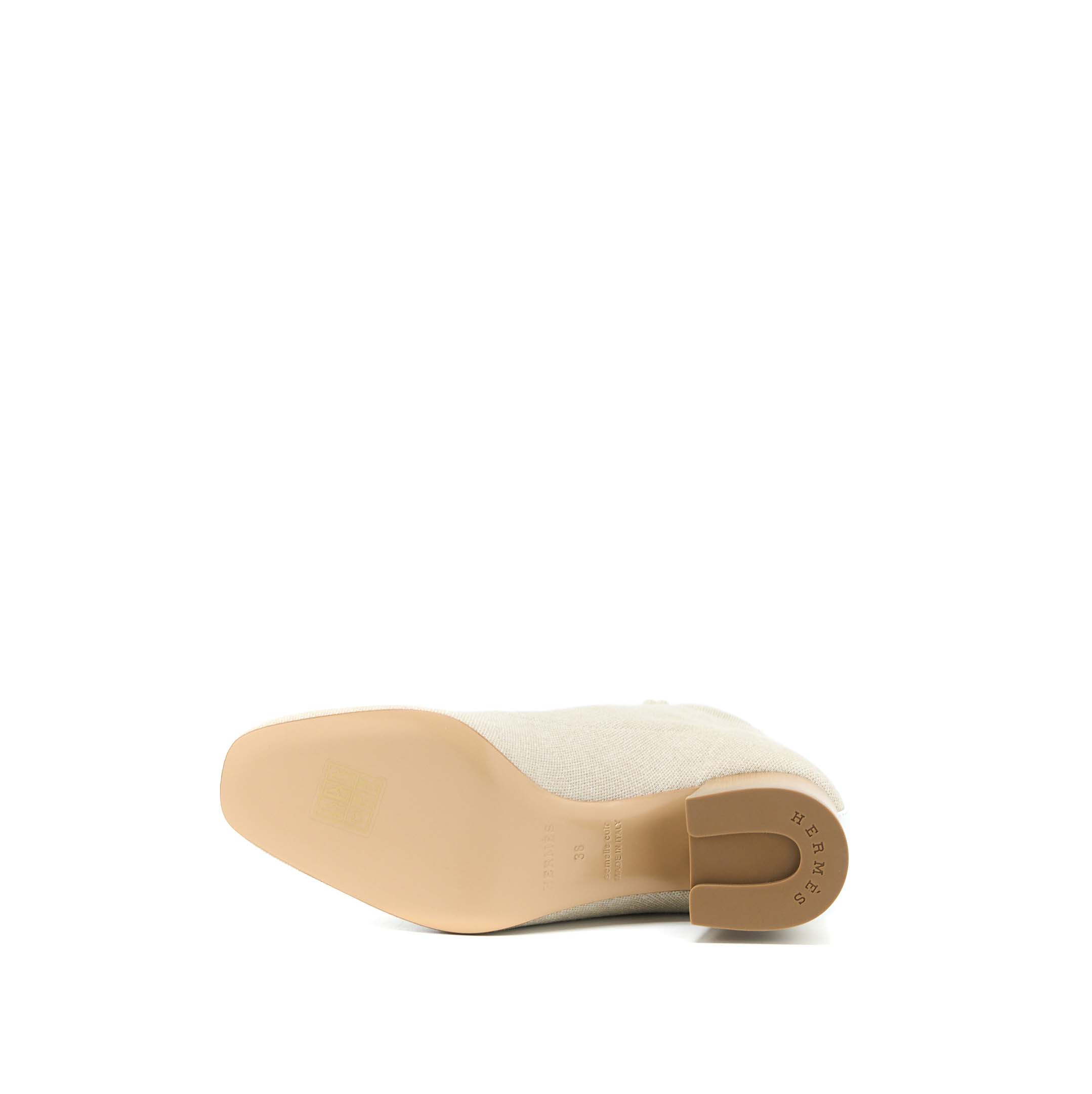 HERMES DUO ANKLE BOOTS NOCCIOLA /BLANC