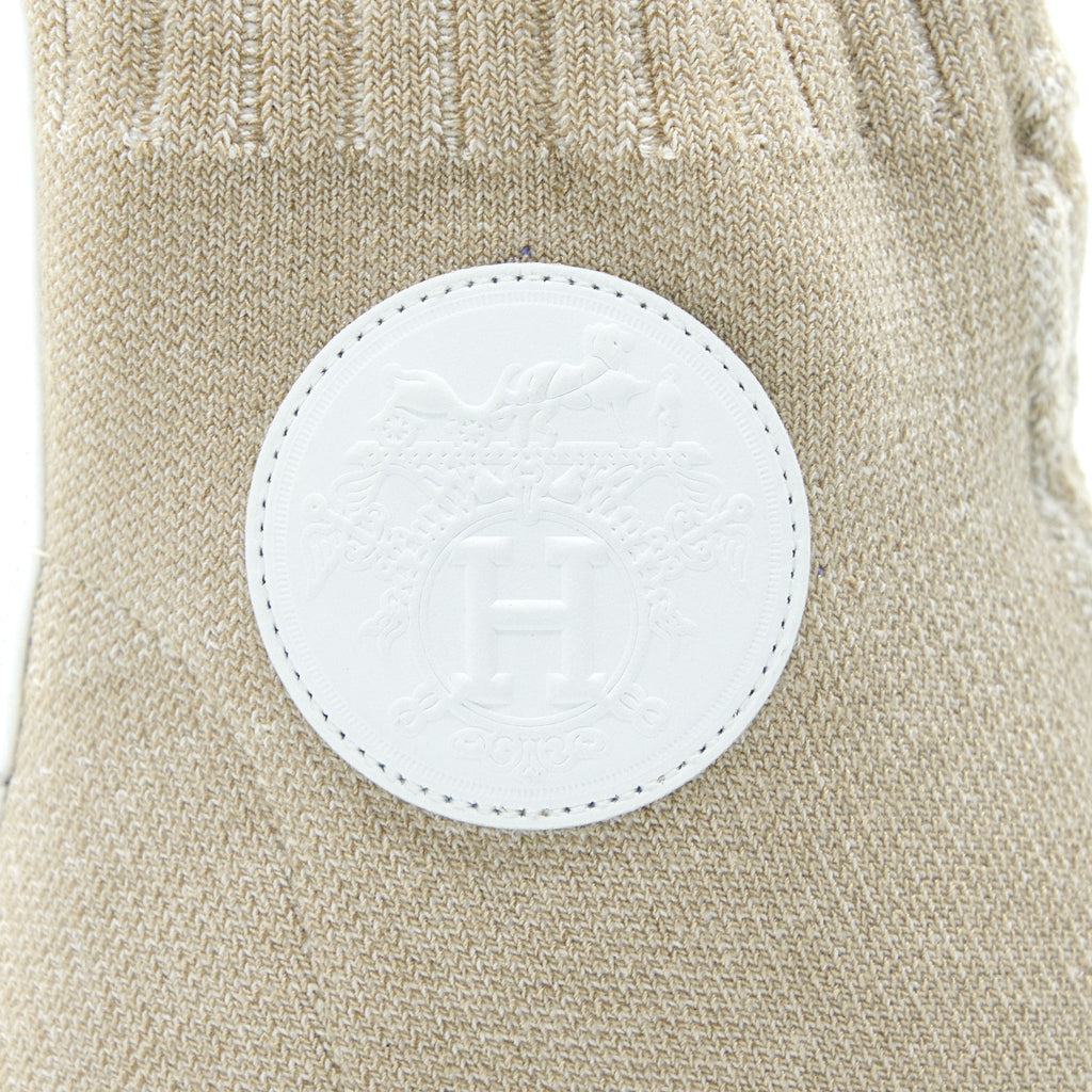 HERMES DUO ANKLE BOOTS NOCCIOLA /BLANC