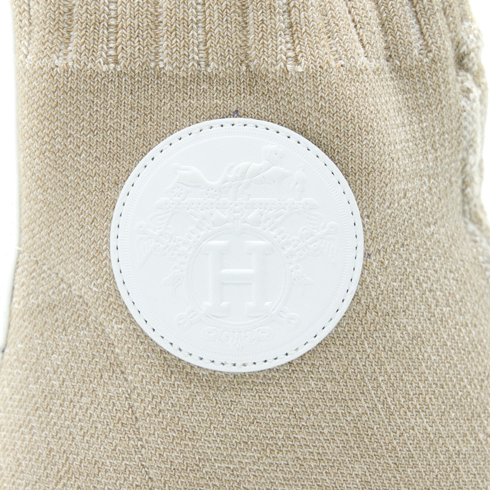 HERMES DUO ANKLE BOOTS NOCCIOLA /BLANC