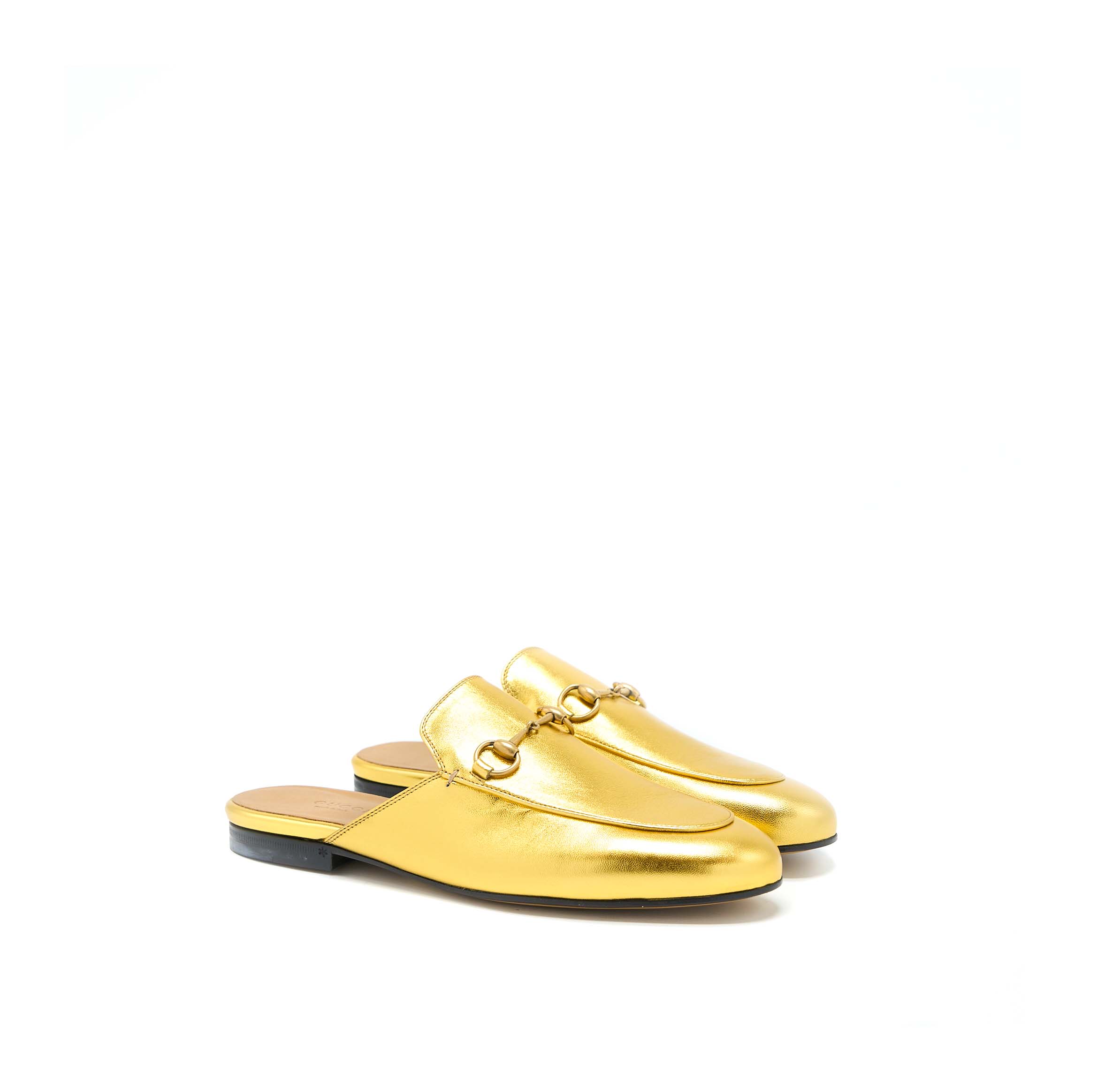 GUCCI PRINCETOWN SLIPPER GOLD WITH GHW