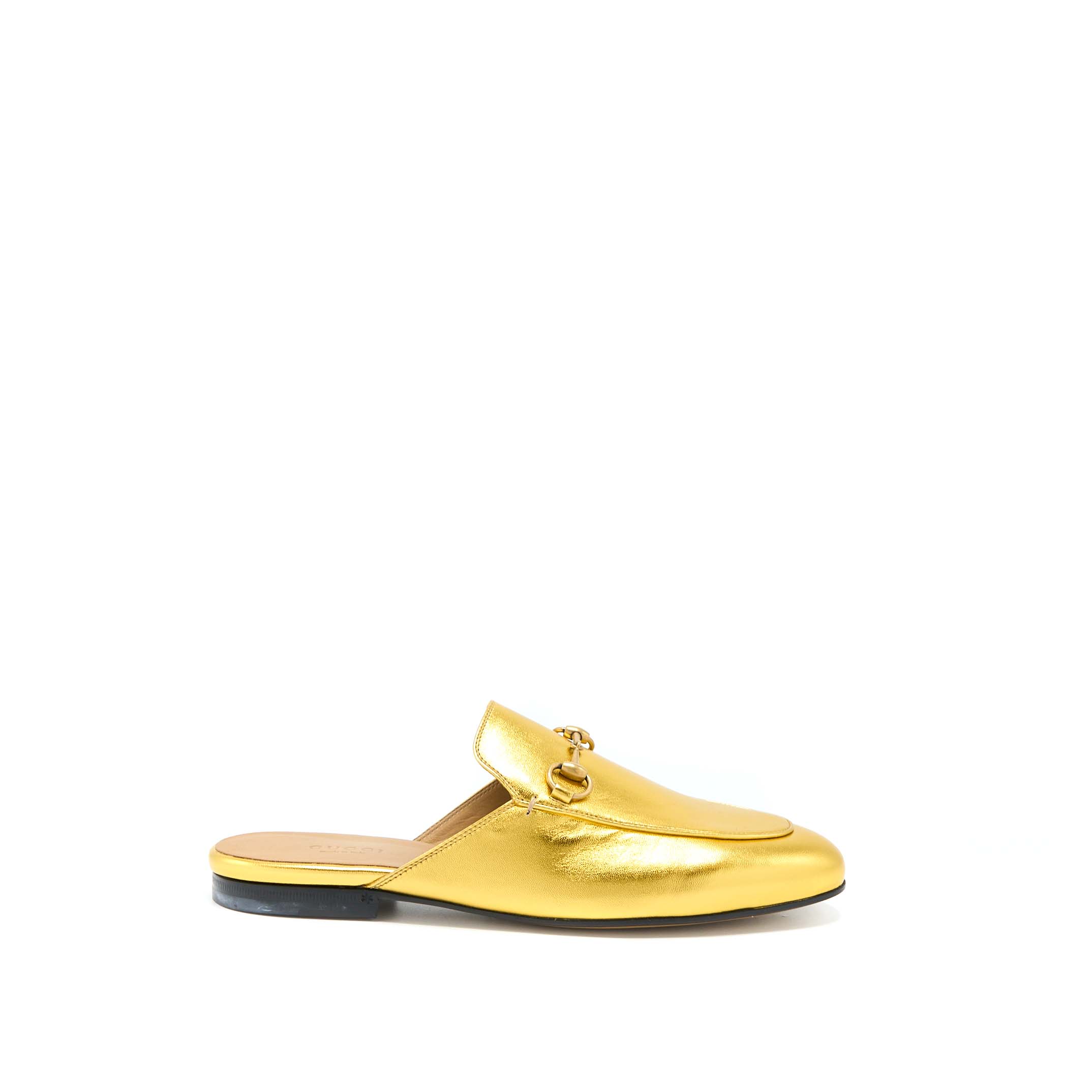 GUCCI PRINCETOWN SLIPPER GOLD WITH GHW