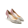 JIMMY CHOO ROMY PLATINUM/ FLAMINGO