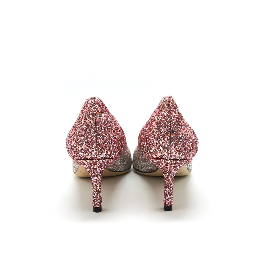 JIMMY CHOO ROMY PLATINUM/ FLAMINGO