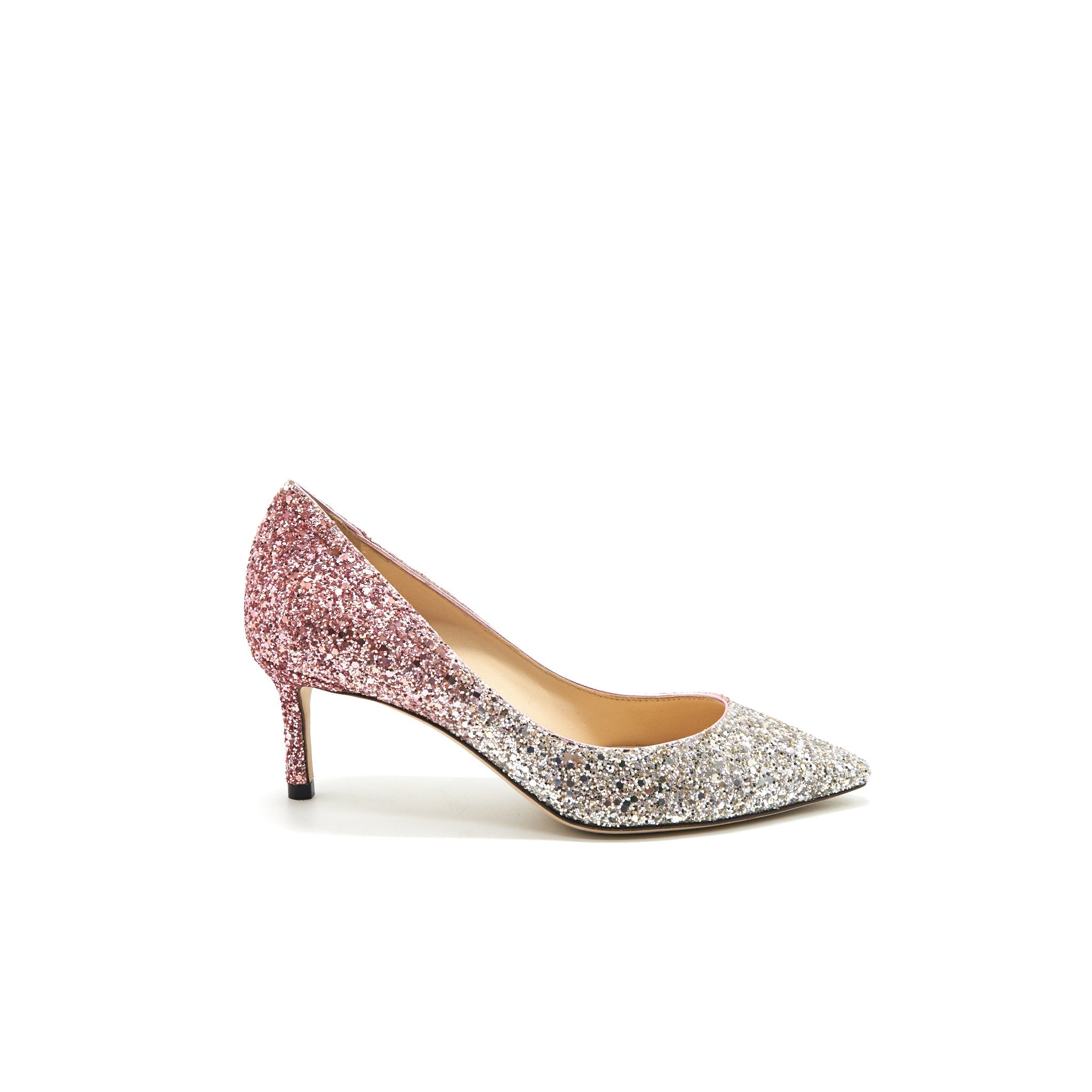 JIMMY CHOO ROMY PLATINUM/ FLAMINGO