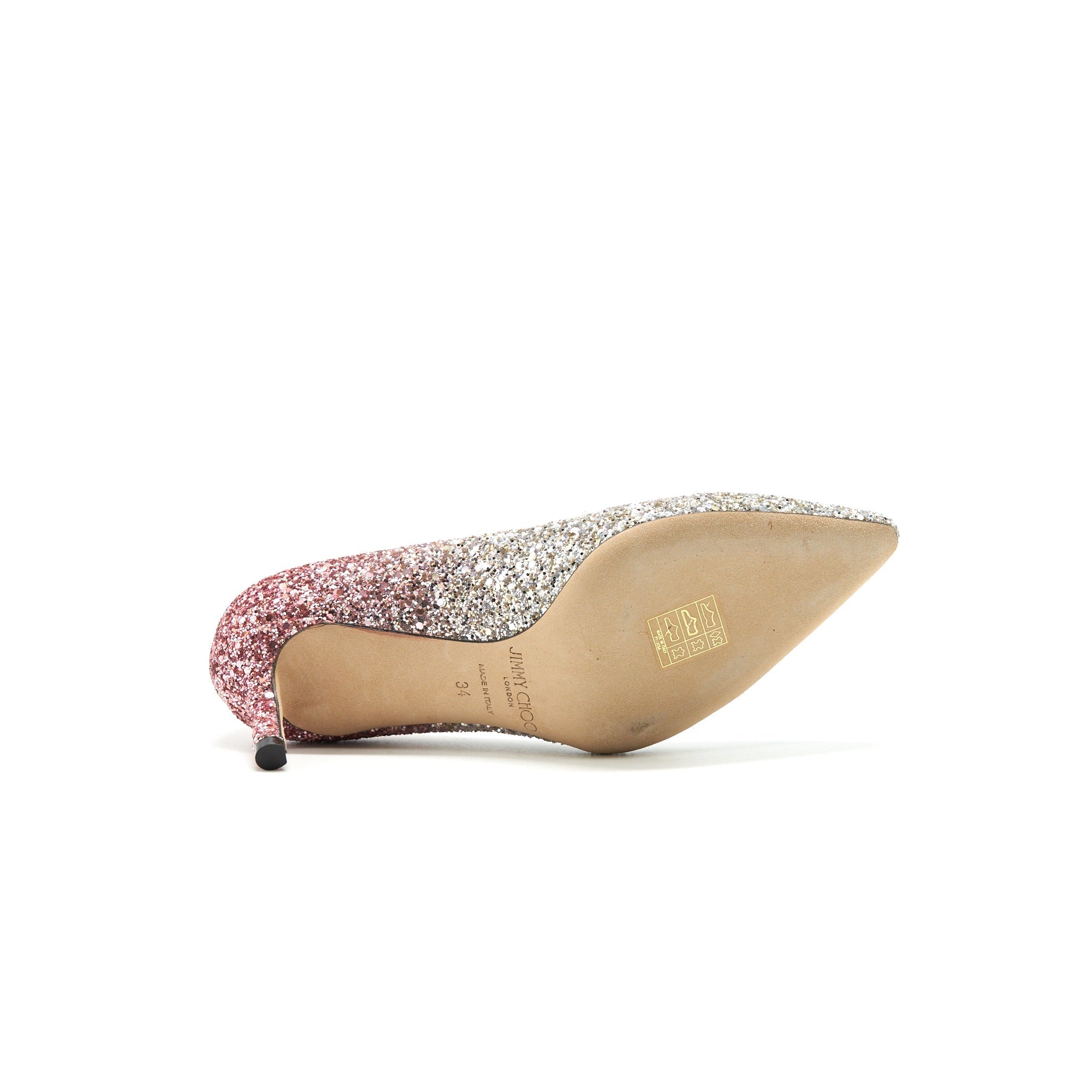 JIMMY CHOO ROMY PLATINUM/ FLAMINGO