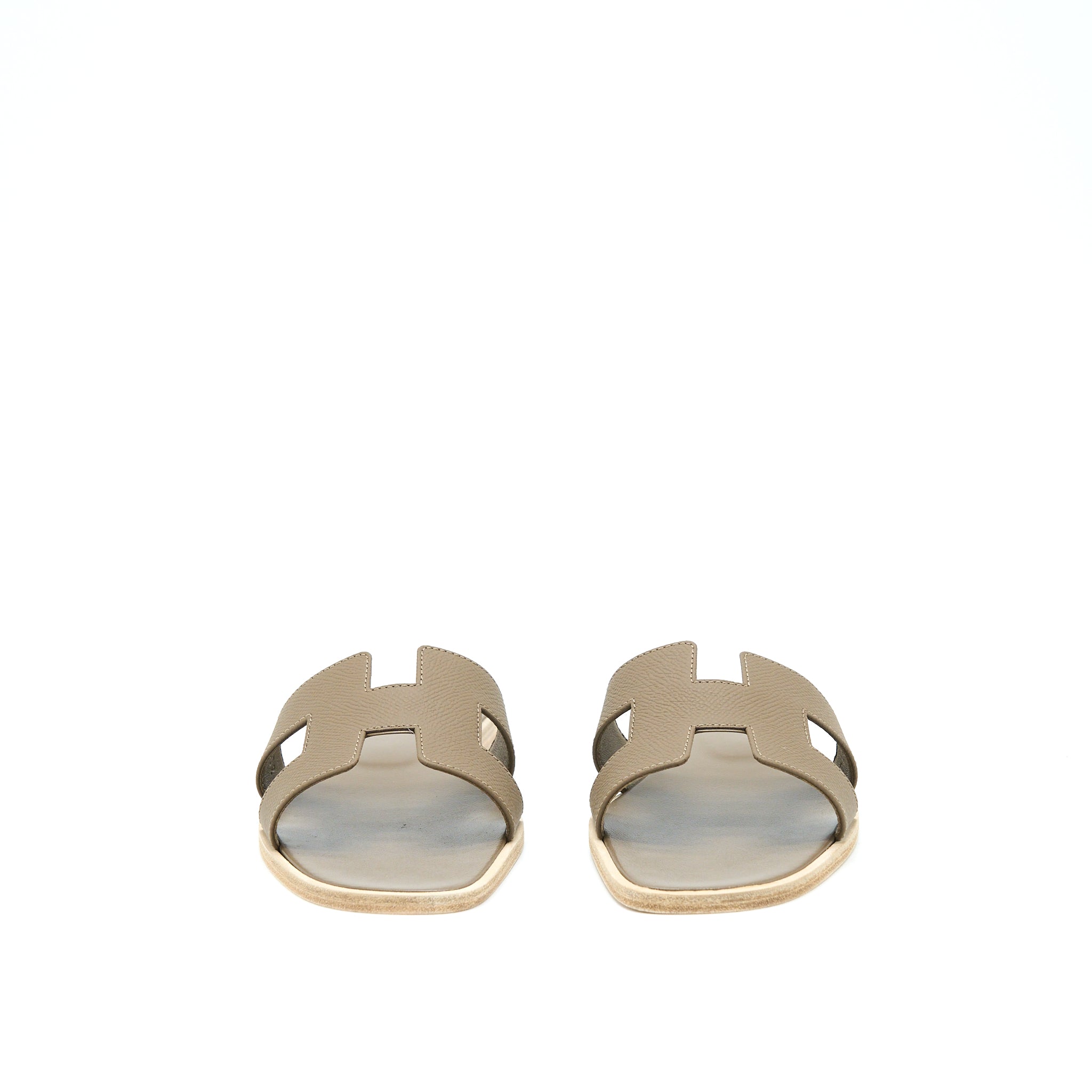 HERMES ORAN SANDALS EPSOM ETOUPE