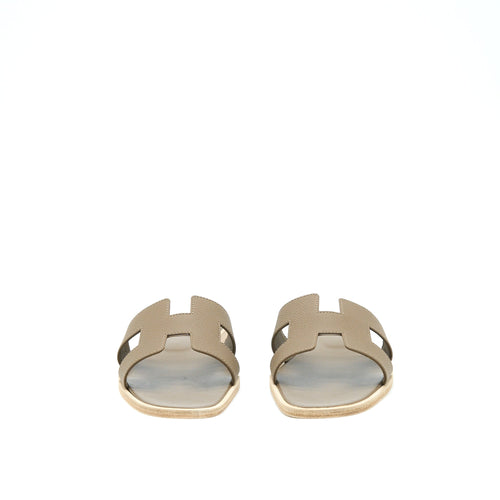 HERMES ORAN SANDALS EPSOM ETOUPE