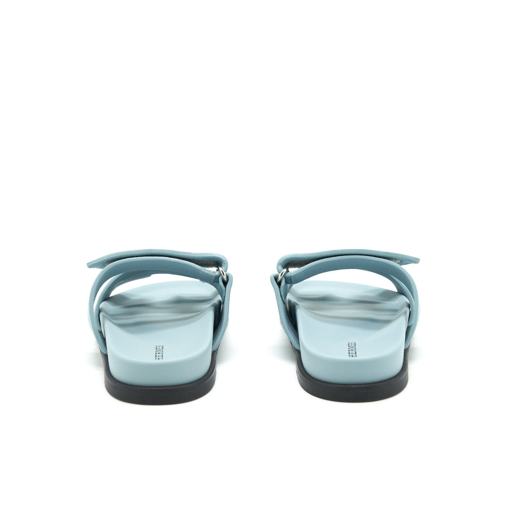 HERMES CHYPRE SANDALS SUEDE BLUE