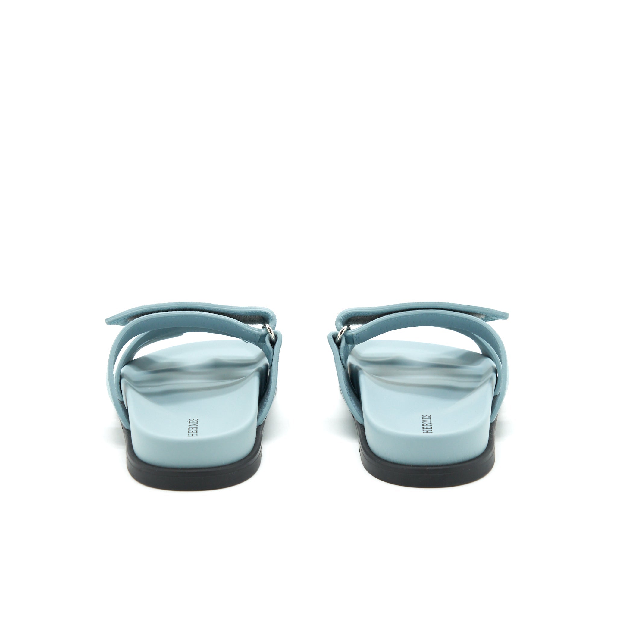 HERMES CHYPRE SANDALS SUEDE BLUE
