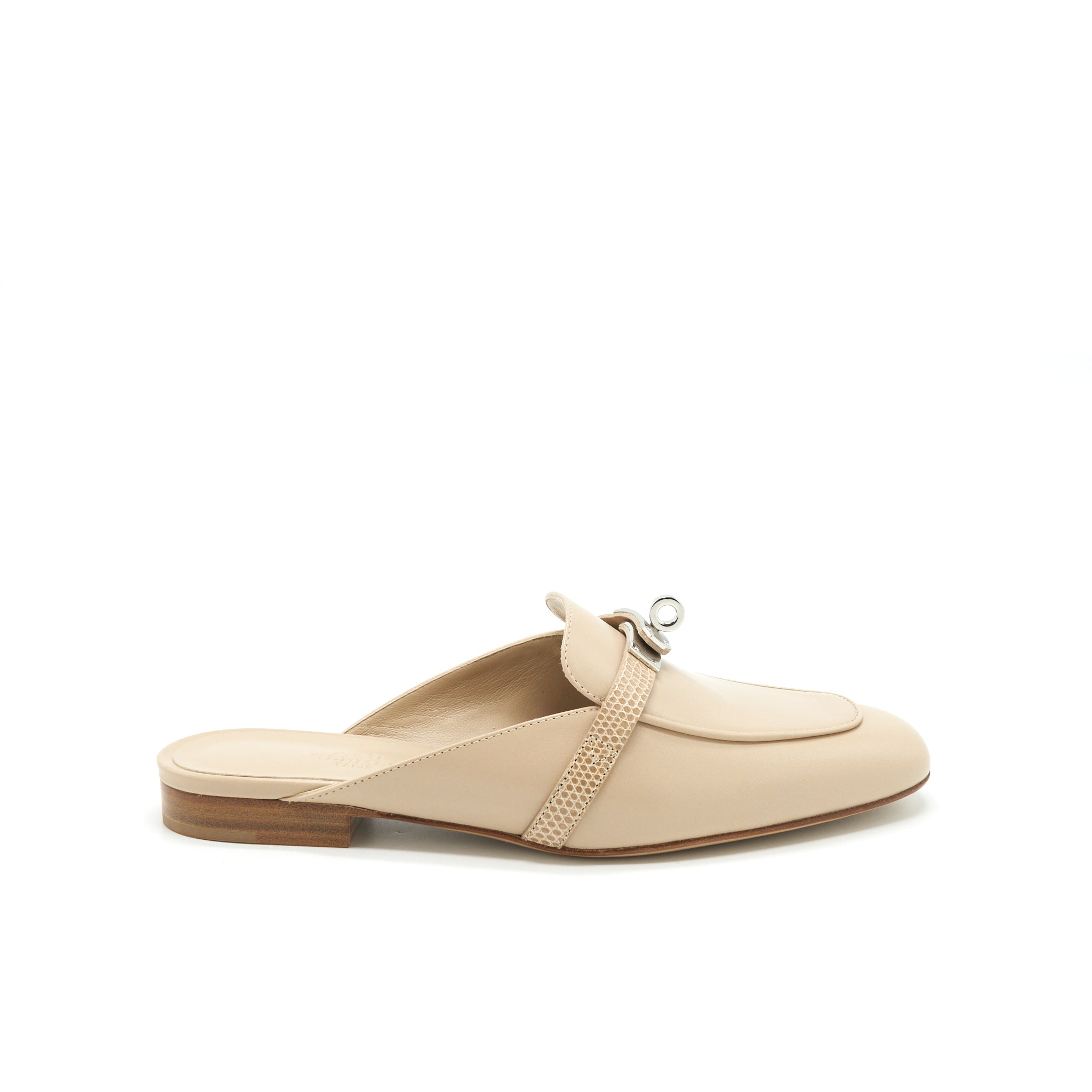 HERMES OZ MULES TOUCH WITH LIZARD BEIGE SARRAZIN
