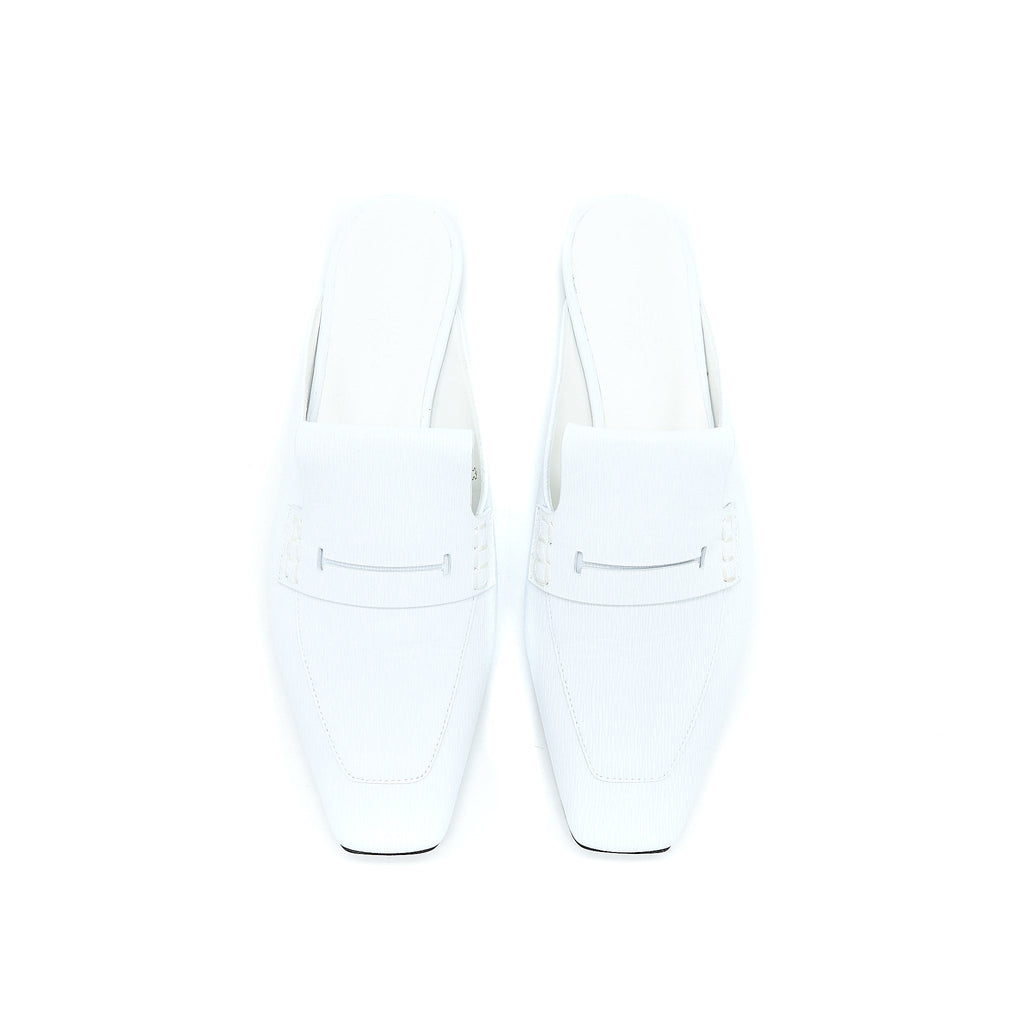 HERMES MULES FEMME ELOGE CHEVRE LIEGEE BLANC