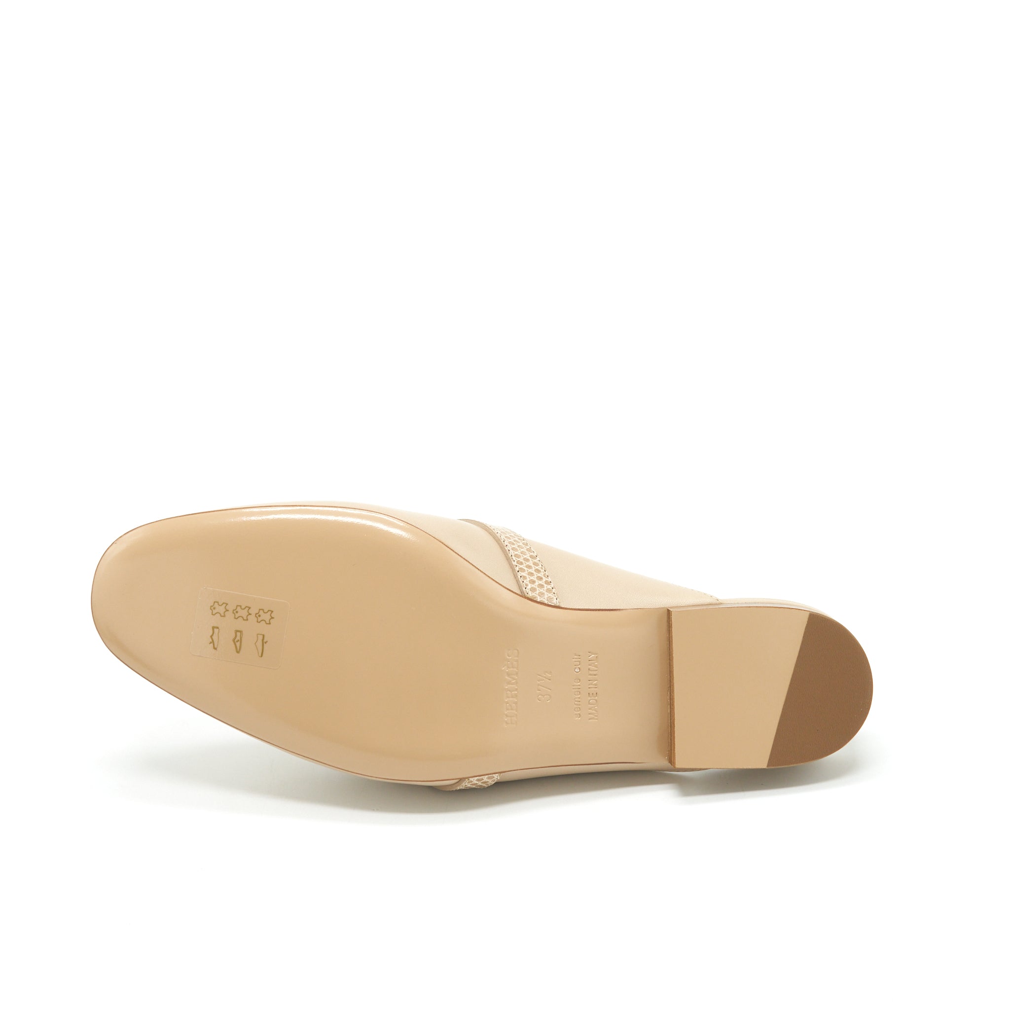 HERMES OZ MULES TOUCH WITH LIZARD BEIGE SARRAZIN