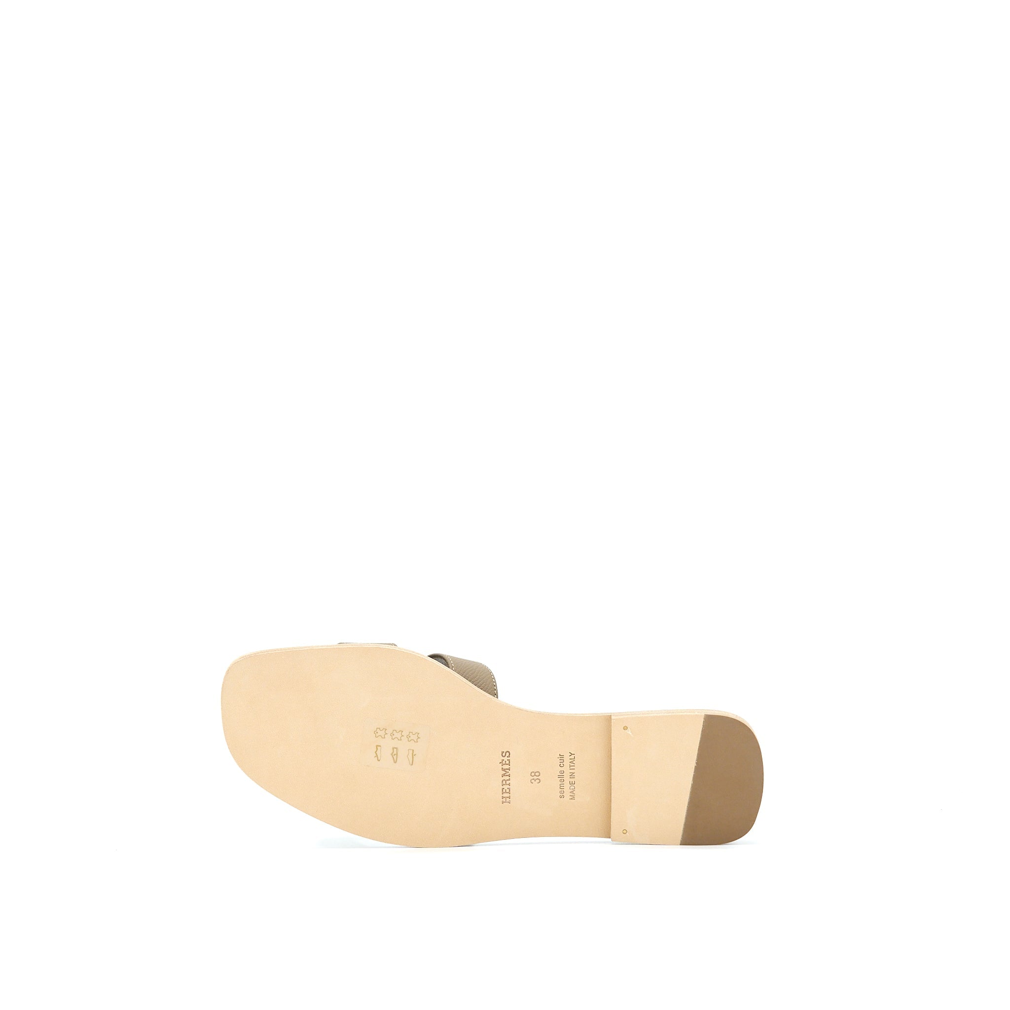 HERMES ORAN SANDALS EPSOM ETOUPE