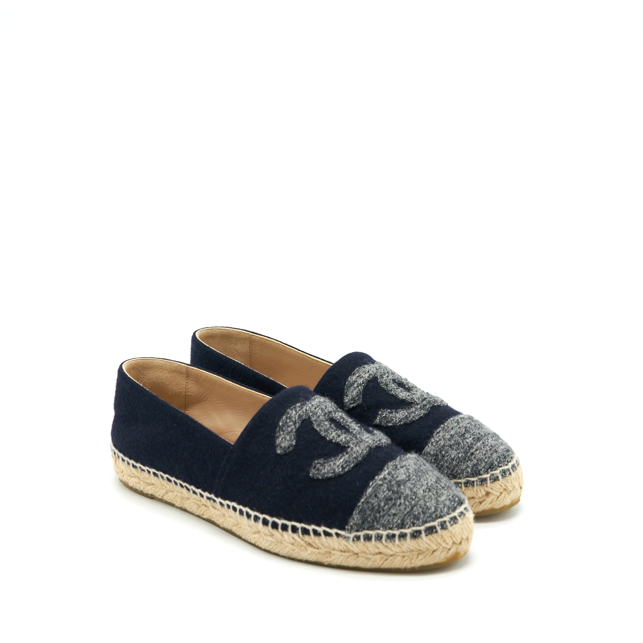 CHANEL ESPADRILLES BLACK/GREY