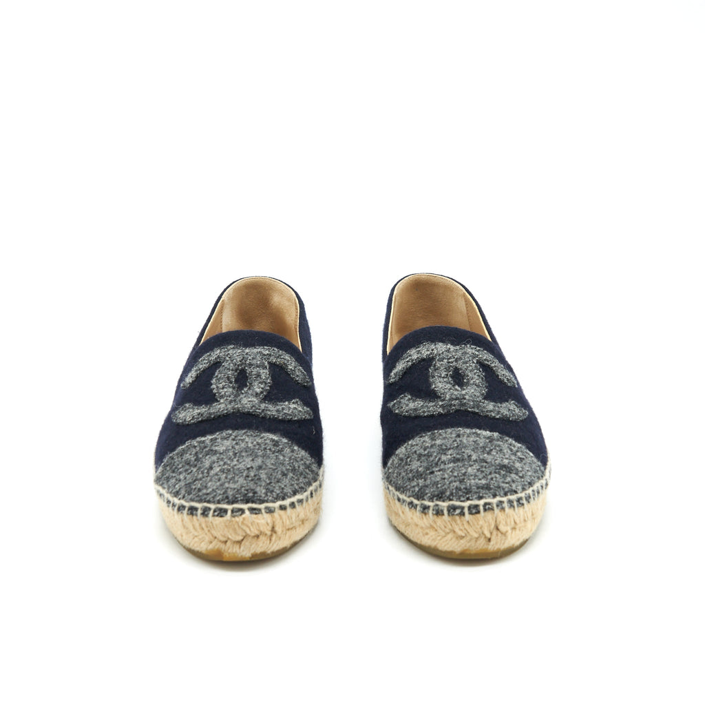 CHANEL ESPADRILLES BLACK/GREY